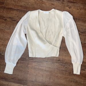 NWOT Vestique Sweater with Sheer Sleeves